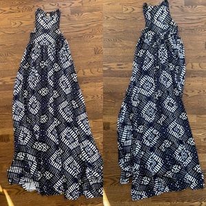 EUC Rachel Pally Maternity blue print maxi